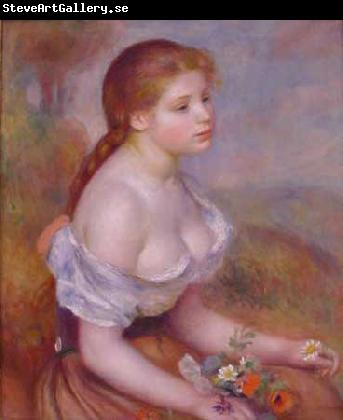 Pierre Renoir Young Girl With Daisies